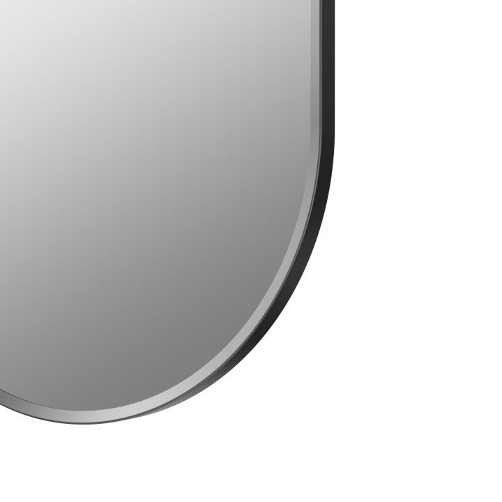 Virginia Matt Black 400mm(w) x 800mm(h) Oblong Mirror