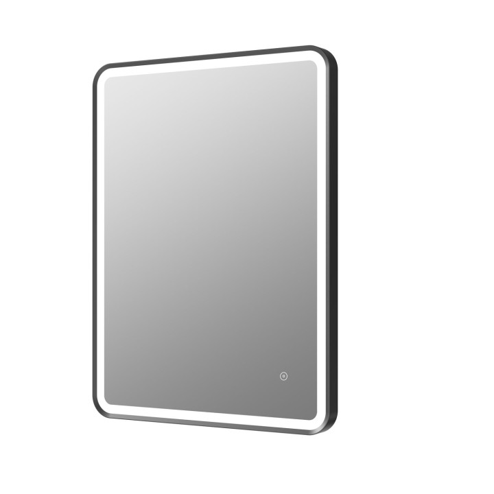 Carolina Matt Black 600mm (w) x 800mm (h) Rectangle Front-Lit LED Mirror