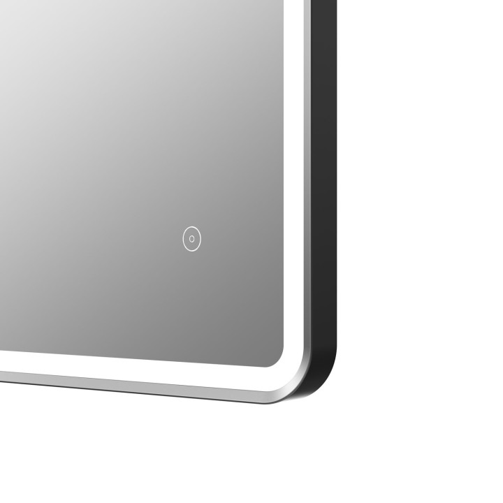 Carolina Matt Black 600mm (w) x 800mm (h) Rectangle Front-Lit LED Mirror