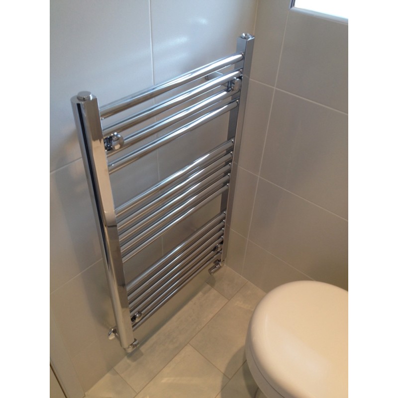 500mm (w)  x 800mm (h) Straight Chrome Towel Rail