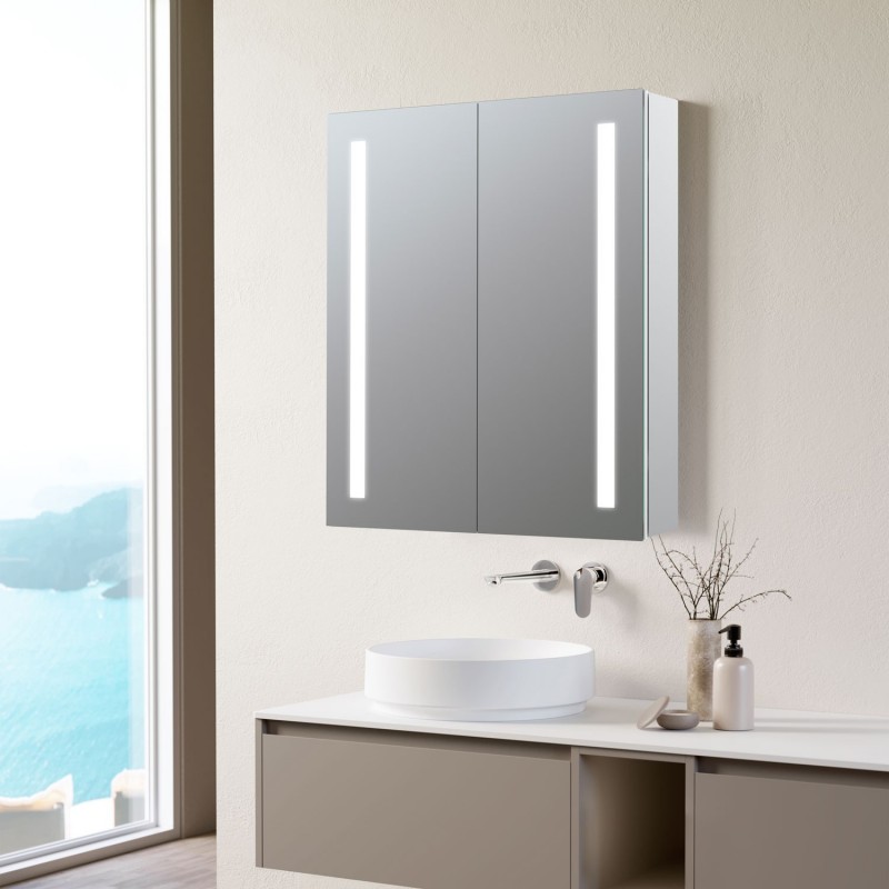 Missouri 600mm(w) 2 Door Front-Lit LED Mirror Cabinet