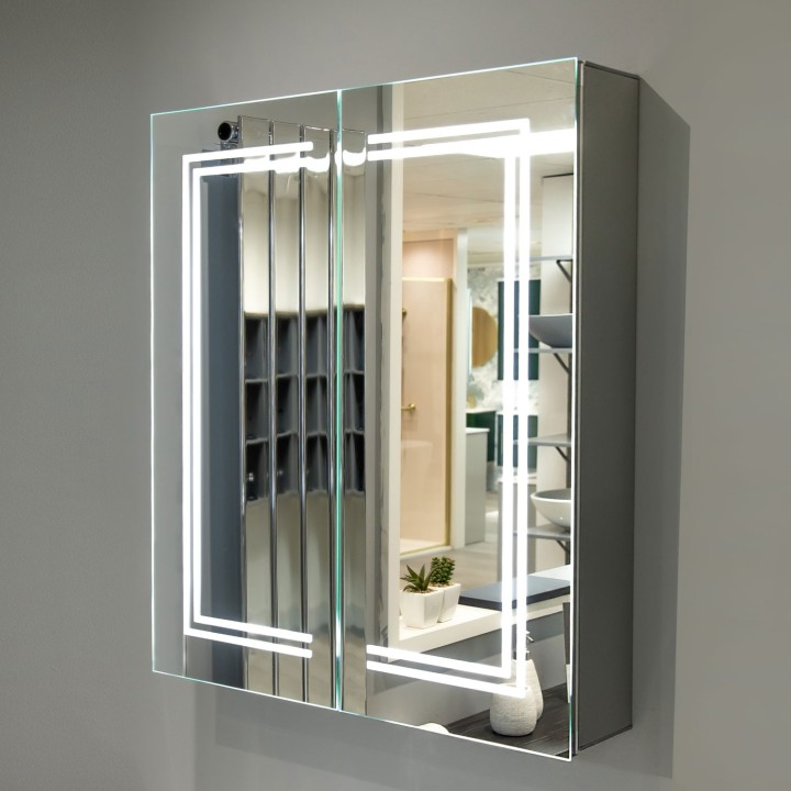 California 600mm(w) 2 Door Front-Lit LED Mirror Cabinet