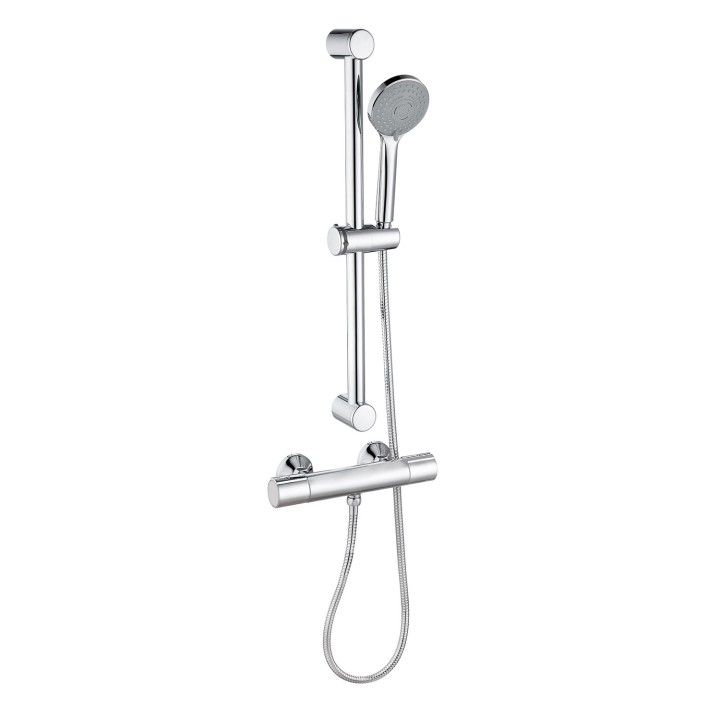 Ronda Chrome Cool-Touch Round Thermostatic Bar Shower Mixer