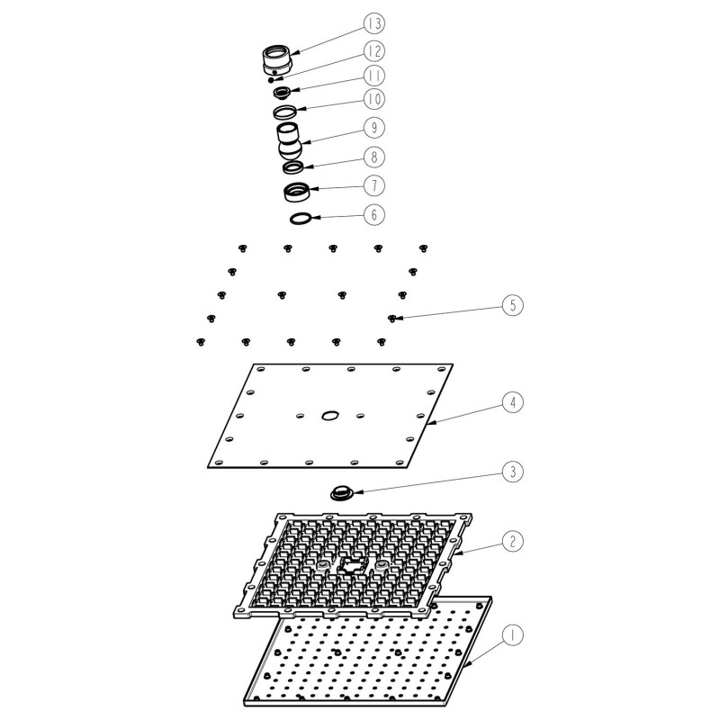 Square Brass 250mm Showerhead - Chrome