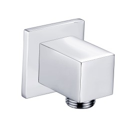 Chrome Square Framed Wall Mounted Shower Outlet Elbow