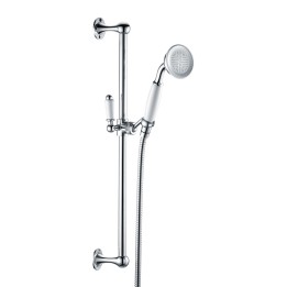 Toldeo Chrome & White Traditional Shower Slide Rail Kit