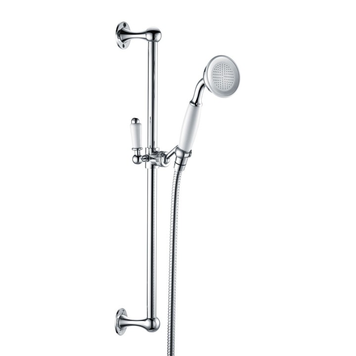 Toldeo Chrome & White Traditional Shower Slide Rail Kit