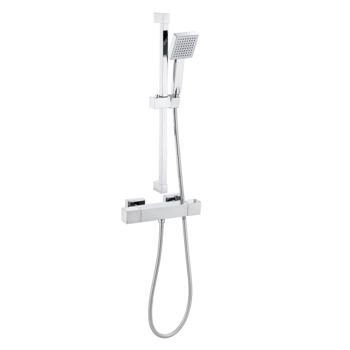 Madrid Chrome Cool-Touch Square Thermostatic Bar Shower Mixer
