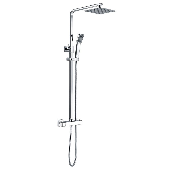 Square Thermostatic Bar Mixer With Riser & Overhead Kit