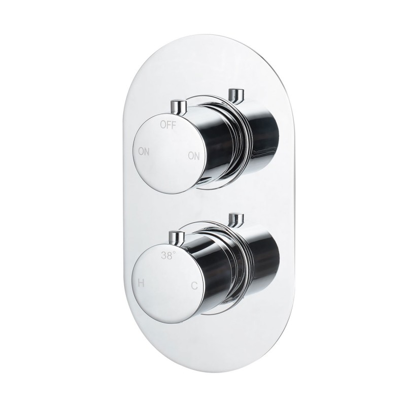 Seville Thermostatic Twin Shower Valve - Two Outlet