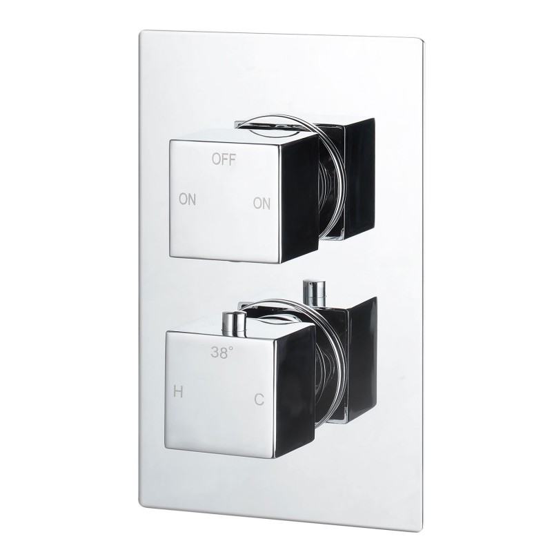 Murcia Thermostatic Twin Shower Valve - Two Outlet