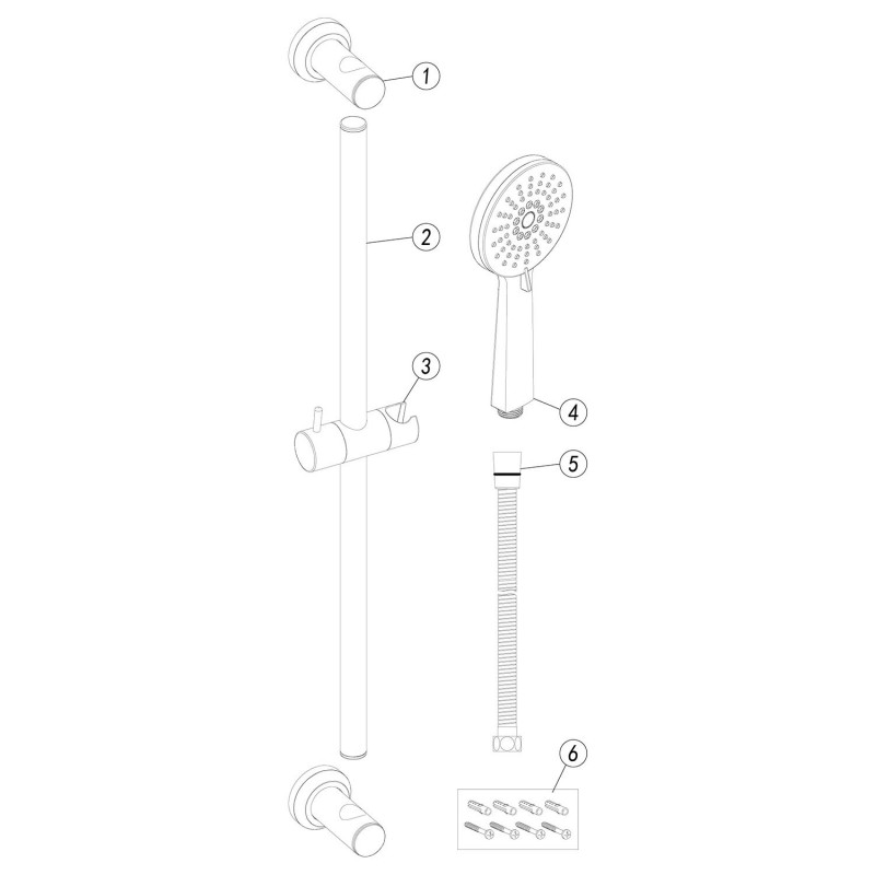 Round Premium Slider Rail Kit & 3 Mode Handset