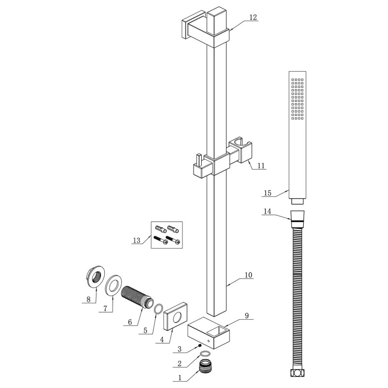 Square Premium Slider Rail Kit With Elbow