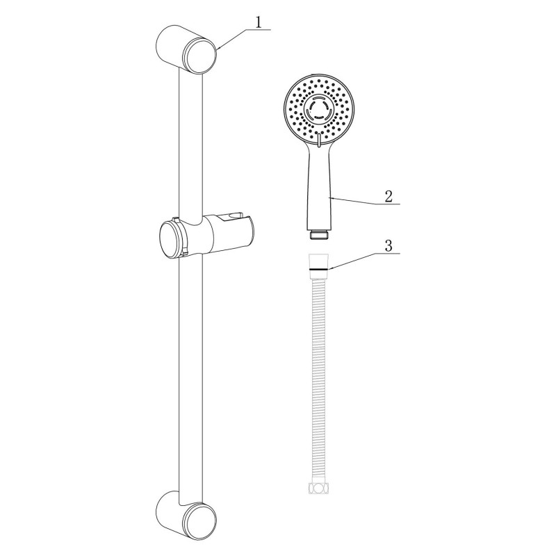 Round Slider Rail Kit & 3 Mode Handset