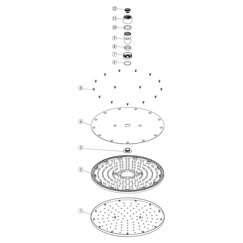 Round Brass 200mm Showerhead - Chrome