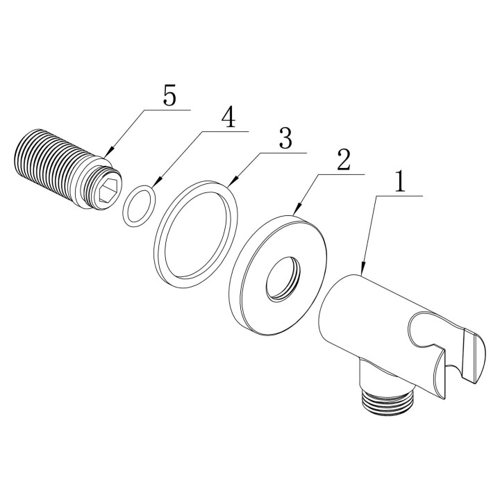 Chrome Round Wall Mounted Shower Outlet Elbow & Parking Bracket