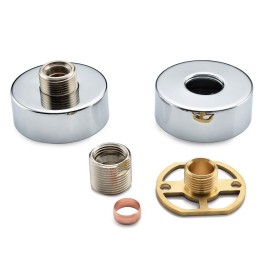 Universal Exposed Shower Valve Fast Fitting Kit with Round Chrome Covers (Supplied as Pair)