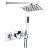 Oviedo Shower Pack Two - Twin Two Outlet With Handset & Brass Overhead