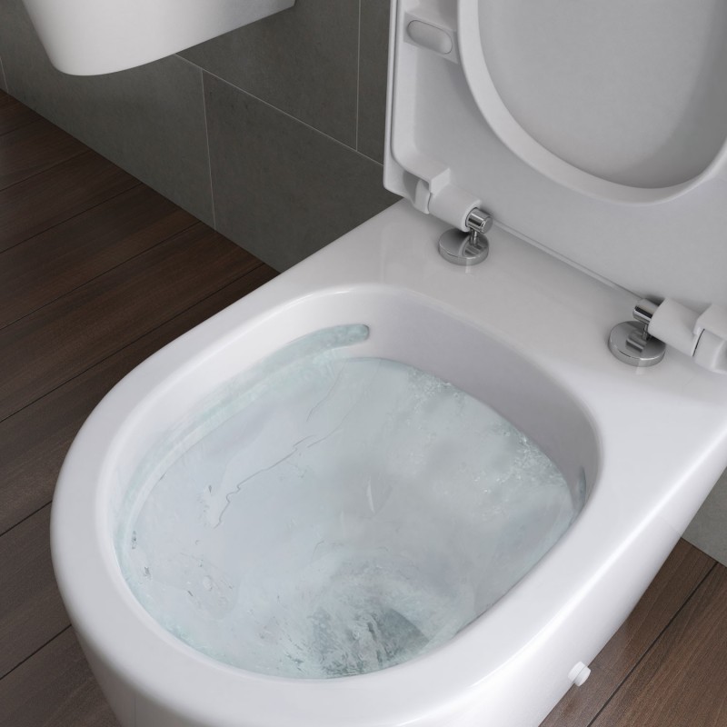 Milan Rimless Closed Coupled Fully Shrouded WC & Soft Close Seat