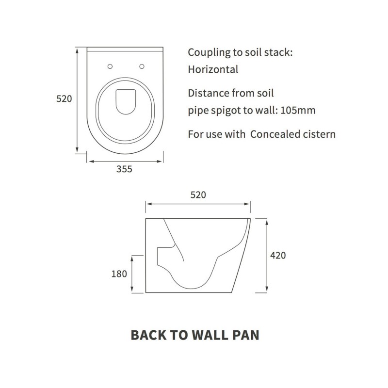 Milan Back To Wall WC & Soft Close Seat