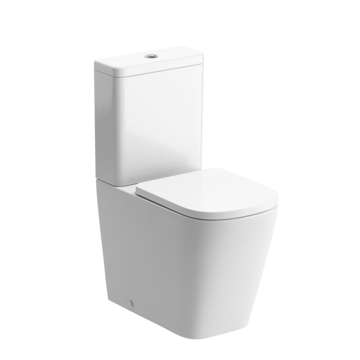 Messina Rimless Comfort Height Close Coupled Compact Short Projection Flush to Wall Toilet & Seat