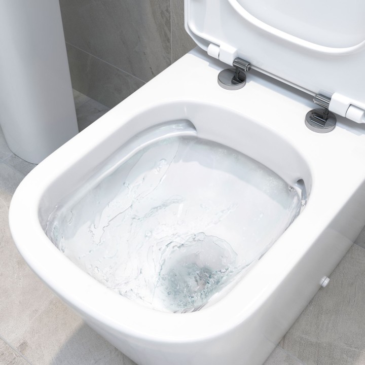 Messina Rimless Comfort Height Close Coupled Compact Short Projection Flush to Wall Toilet & Seat
