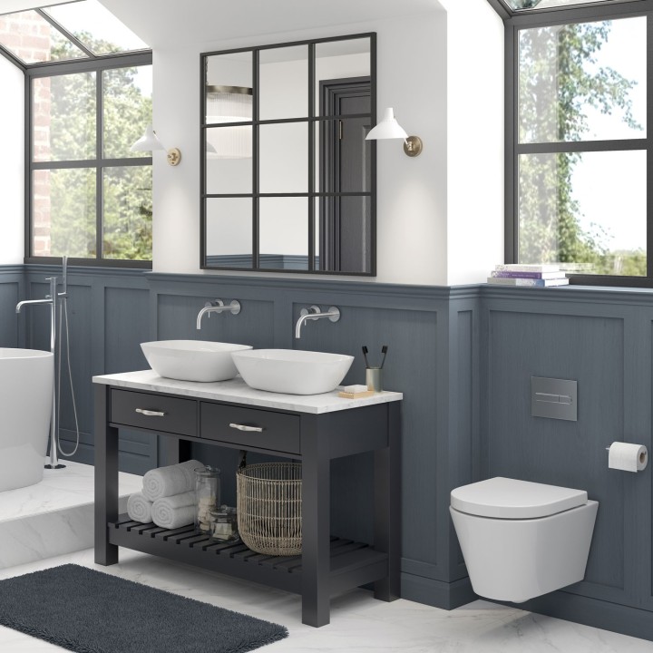 Milan Rimless Closed Coupled Open Back Toilet & Soft Close Seat