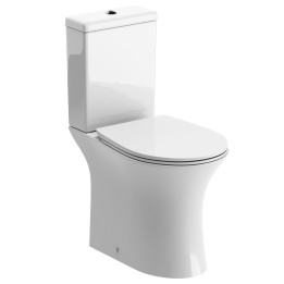 Salerno Rimless Closed Coupled Open Back Toilet & Soft Close Seat
