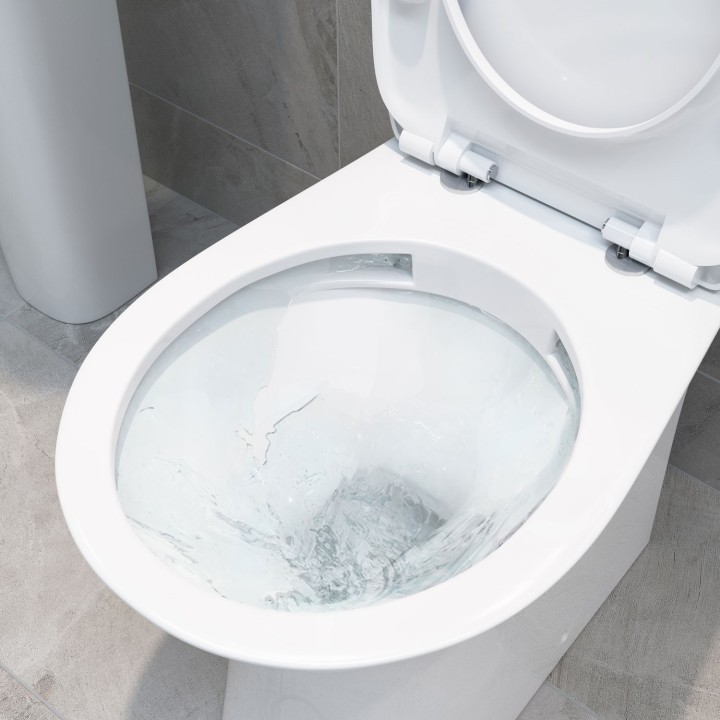 Salerno Rimless Closed Coupled Open Back Toilet & Soft Close Seat
