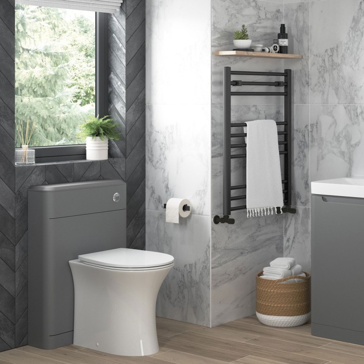 Salerno Rimless Closed Coupled Open Back Toilet & Soft Close Seat