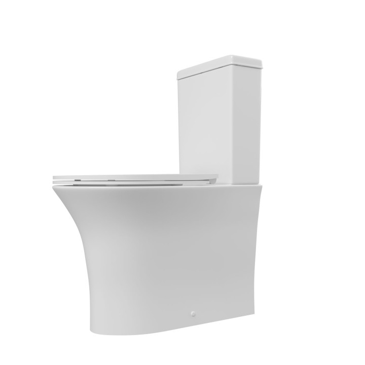 Salerno Rimless Closed Coupled Flush to Wall Toilet & Soft Close Seat