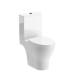 Trento Rimless Closed Coupled Open Back Toilet & Soft Close Seat
