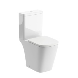 Messina Rimless Comfort Height Close Coupled Compact Short Projection Open Back Toilet & Seat