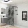Lowri Black Leaf Design Wetroom Panel - 1200mm(w)
