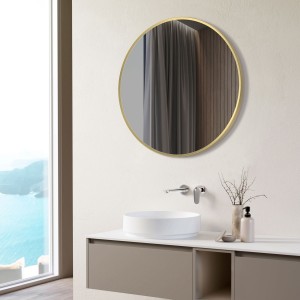 Virginia Round Bathroom Mirrors - Brushed Brass