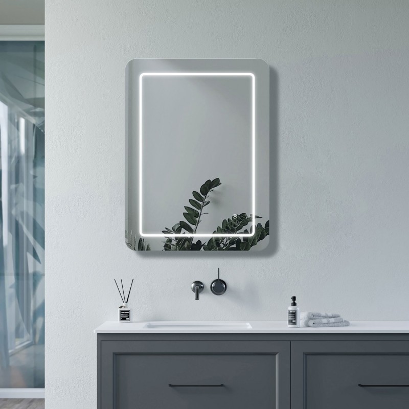 Arizona Rectangle Front-Lit LED Bathroom Mirrors (Rotatable)