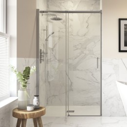 Lowri Chrome 8mm Semi-Framed Sliding Door 1200mm to 1700mm (w) - 3 Sizes