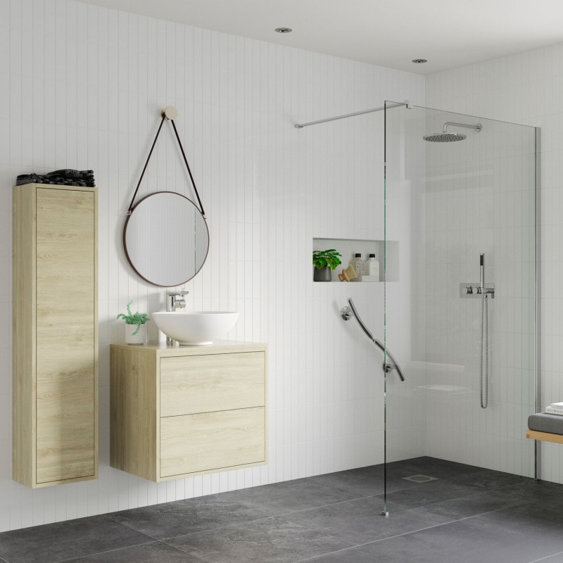 Lowri Chrome 8mm Wetroom Panels & Floor-to-Ceiling Pole