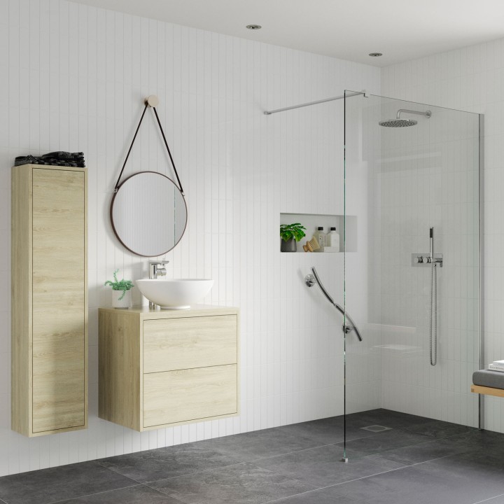 Lowri Chrome 8mm Wetroom Panels & Floor-to-Ceiling Pole