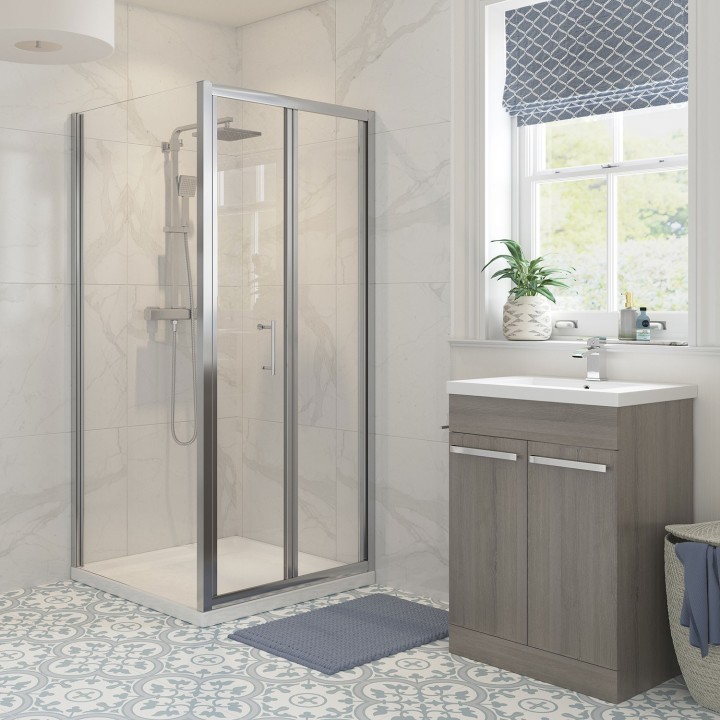 700mm to 900mm (w) Elin Chrome 6mm Side Panels for Shower Enclosures - 4 Sizes