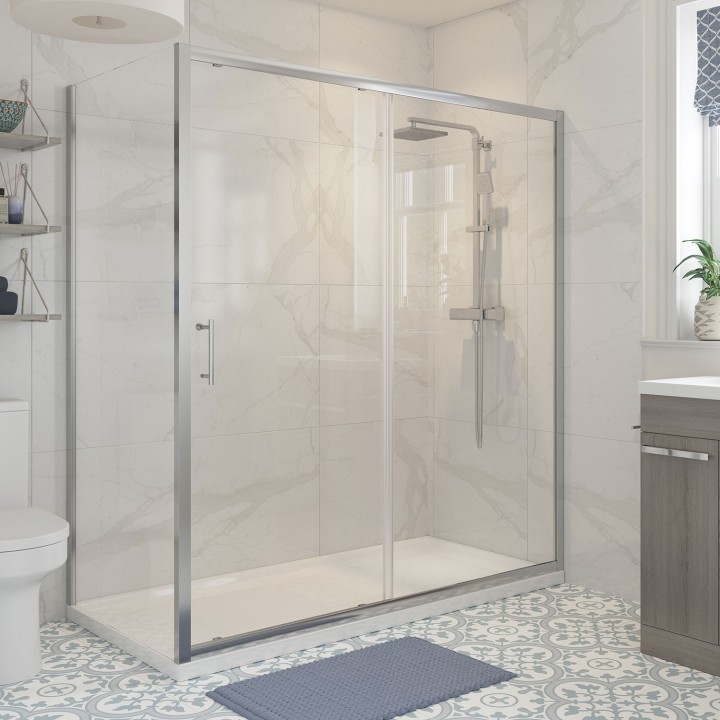 700mm to 900mm (w) Elin Chrome 6mm Side Panels for Shower Enclosures - 4 Sizes