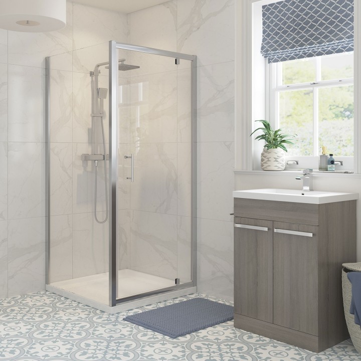 700mm to 900mm (w) Elin Chrome 6mm Side Panels for Shower Enclosures - 4 Sizes