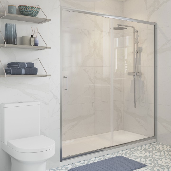 Elin Framed Sliding Shower Doors 1000mm to 1700mm (w) - 7 Sizes