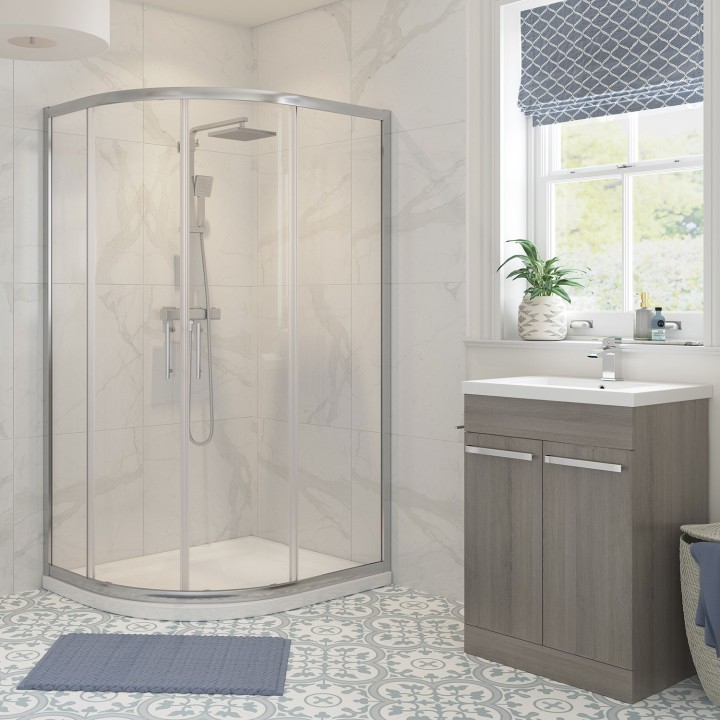 Elin Framed 2 Door Offset Quadrant Shower Enclosure - 4 Sizes