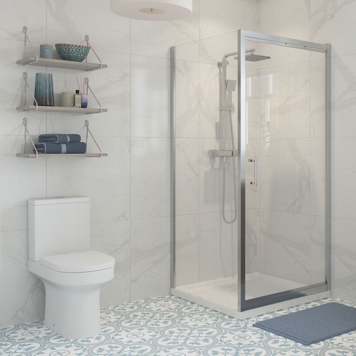 Elin Framed In-fold Shower Door 760mm to 900mm (w) - 3 Sizes