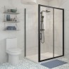 Elin Framed Black Sliding Shower Door