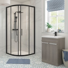 Elin Framed Black 2 Door Quadrant Shower Enclosure - 2 Sizes