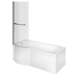 Fairmont P-Shape Shower Bath with Panels & Screen (Left or Right Hand) - 1700mm(l) x 850mm(w) x 560mm(h)