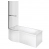 Fairmont P-Shaped Shower Bath with Panel and Shower Screen