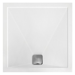 28mm (H) Anti-Slip Ultra-Slim Square Trays Includes Chrome Waste  - 800mm to 900mm (W) - Edge Waste Location (2 Sizes)